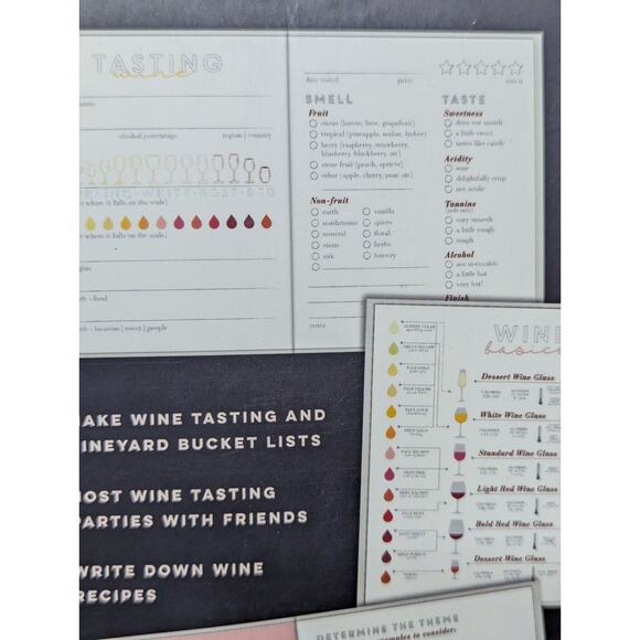 Wine Tasting Journal & Wine Glass Charms Set for Wine Tasting & Parties 6 Charms - Picture 7 of 8